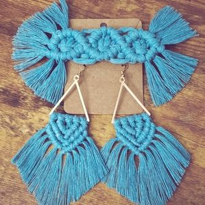 Mommy and Me earrings and headband